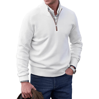 Pull à col montant zippé pour hommes | Idéal pour l’automne et le bureau