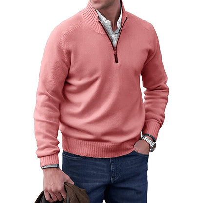 Pull à col montant zippé pour hommes | Idéal pour l’automne et le bureau