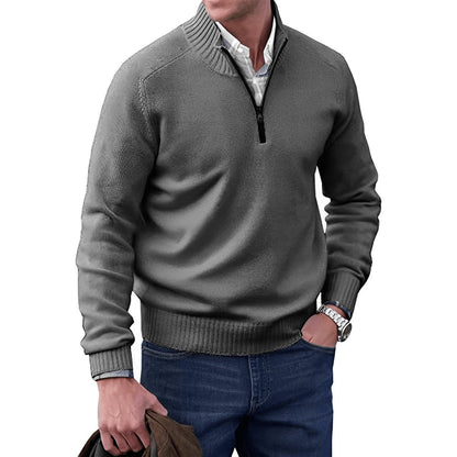 Pull à col montant zippé pour hommes | Idéal pour l’automne et le bureau