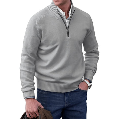 Pull à col montant zippé pour hommes | Idéal pour l’automne et le bureau