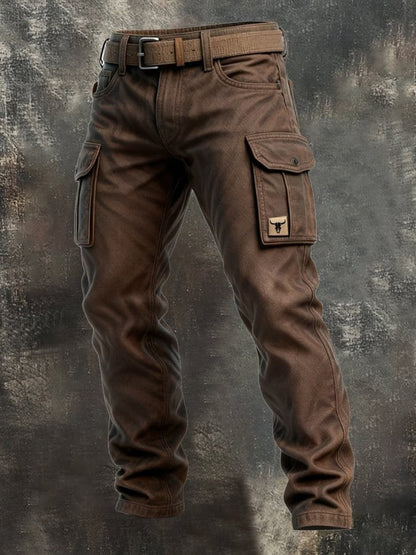 Pantalon Cargo Coupe Slim Fuselée Avec Poches À Rabat Pour Homme | Idéal Pour L'automne