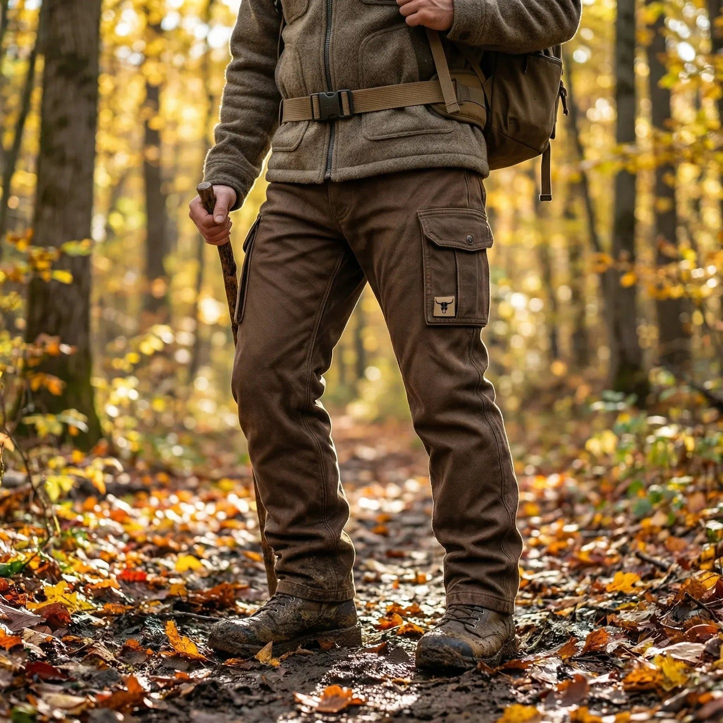 Pantalon Cargo Coupe Slim Fuselée Avec Poches À Rabat Pour Homme | Idéal Pour L'automne