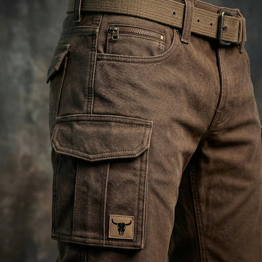 Pantalon cargo slim à poches rabattantes pour hommes