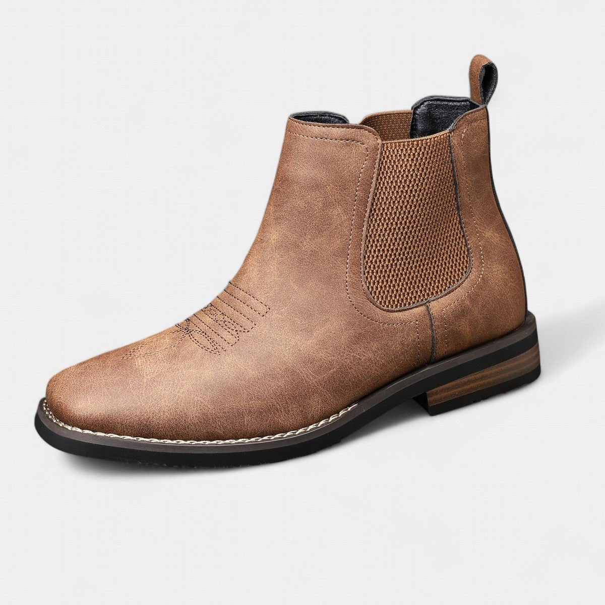 Chelsea boots avec surpiqûres d'inspiration western pour homme | idéal pour les sorties en ville