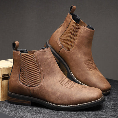 Chelsea boots avec surpiqûres d'inspiration western pour homme | idéal pour les sorties en ville