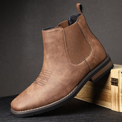 Chelsea boots avec surpiqûres d'inspiration western pour homme | idéal pour les sorties en ville