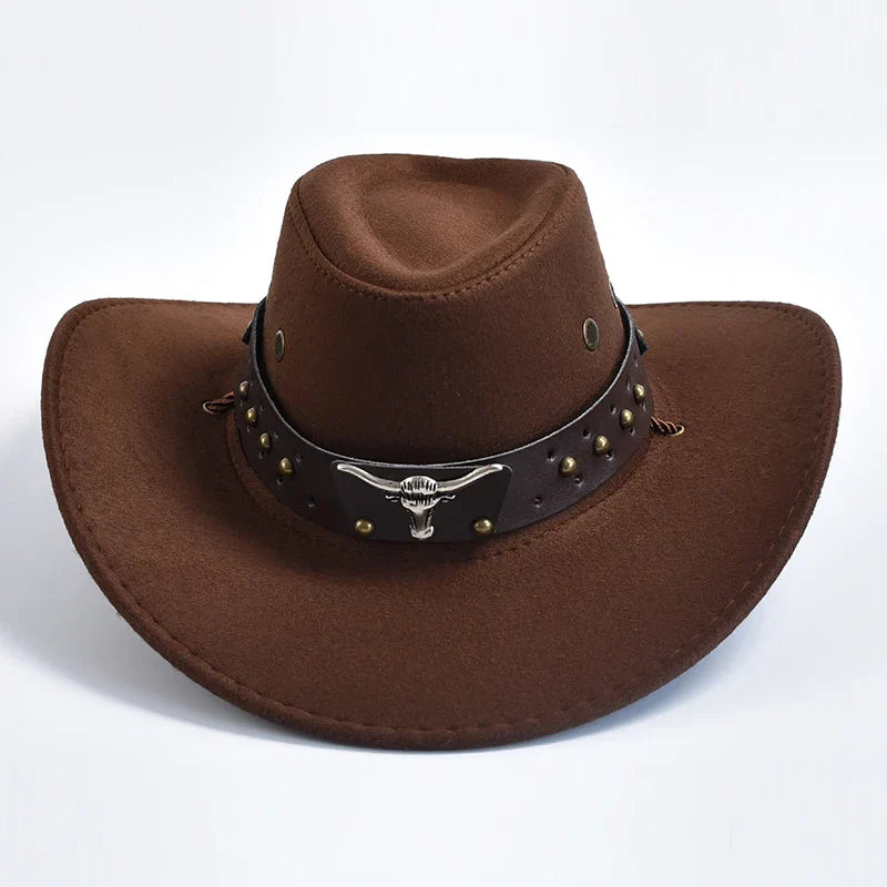 Chapeau de cowboy pour homme à larges bords western | Idéal pour les festivals et les sorties en plein air