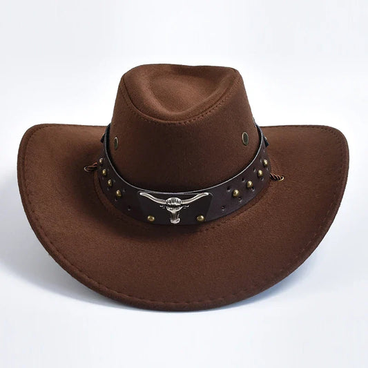Chapeau de cowboy pour homme à larges bords western | Idéal pour les festivals et les sorties en plein air