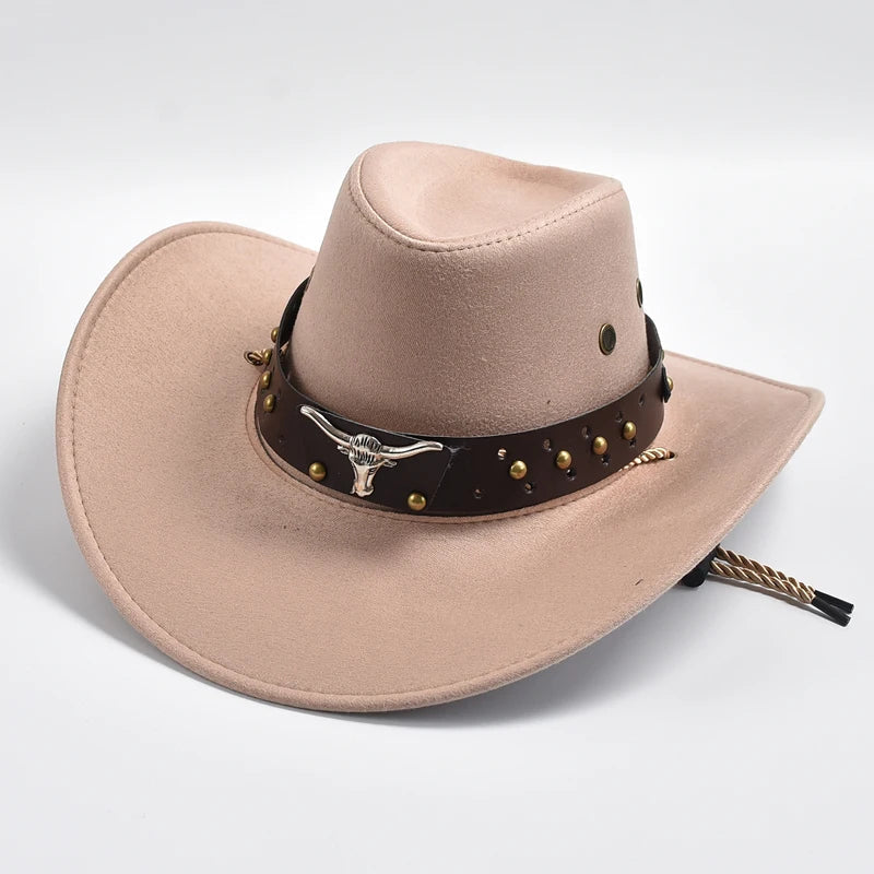 Chapeau de cowboy pour homme à larges bords western | Idéal pour les festivals et les sorties en plein air