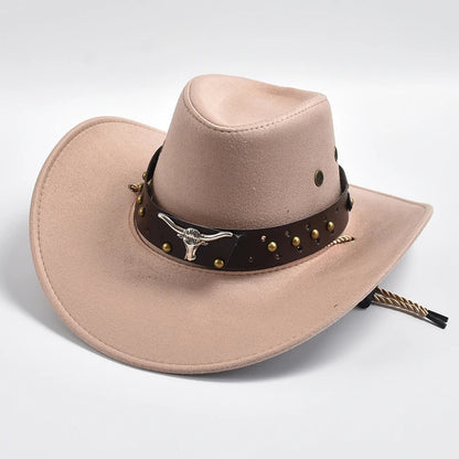 Chapeau de cowboy pour homme à larges bords western | Idéal pour les festivals et les sorties en plein air