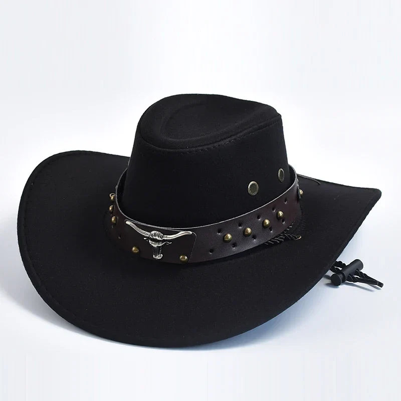 Chapeau de cowboy pour homme à larges bords western | Idéal pour les festivals et les sorties en plein air