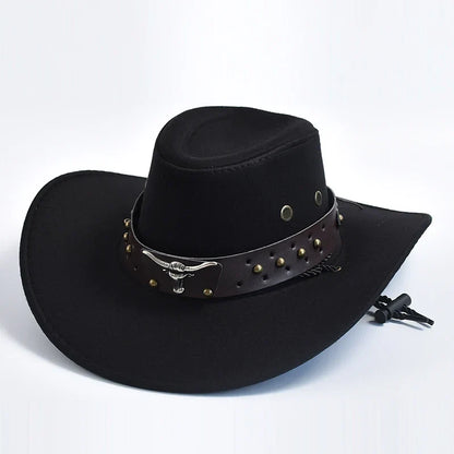Chapeau de cowboy pour homme à larges bords western | Idéal pour les festivals et les sorties en plein air