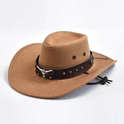 Chapeau de cowboy pour homme à larges bords western | Idéal pour les festivals et les sorties en plein air