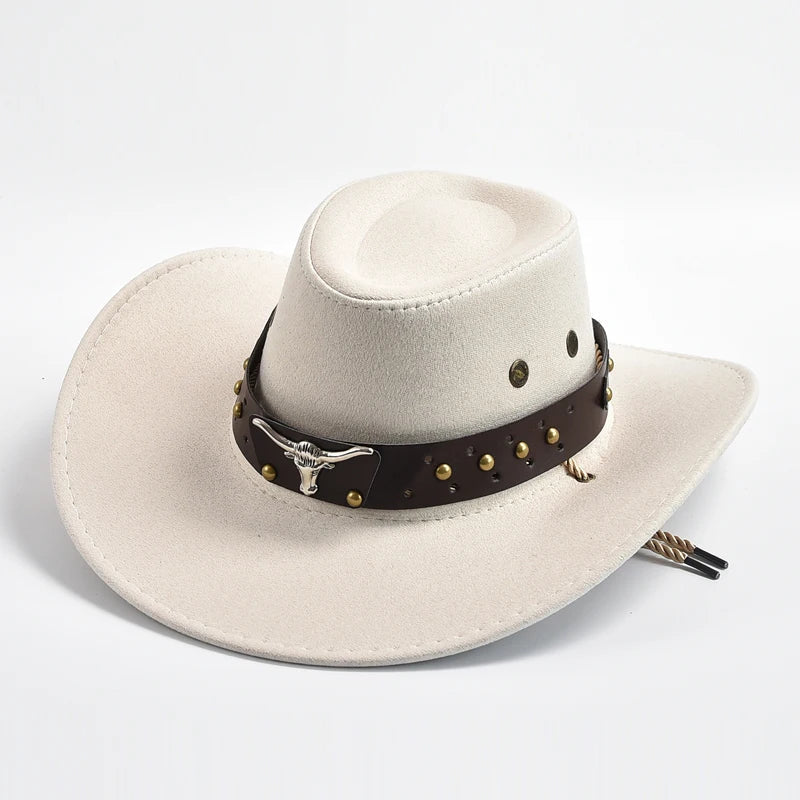 Chapeau de cowboy pour homme à larges bords western | Idéal pour les festivals et les sorties en plein air