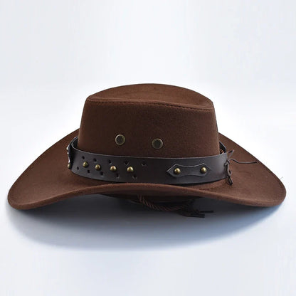 Chapeau de cowboy pour homme à larges bords western | Idéal pour les festivals et les sorties en plein air