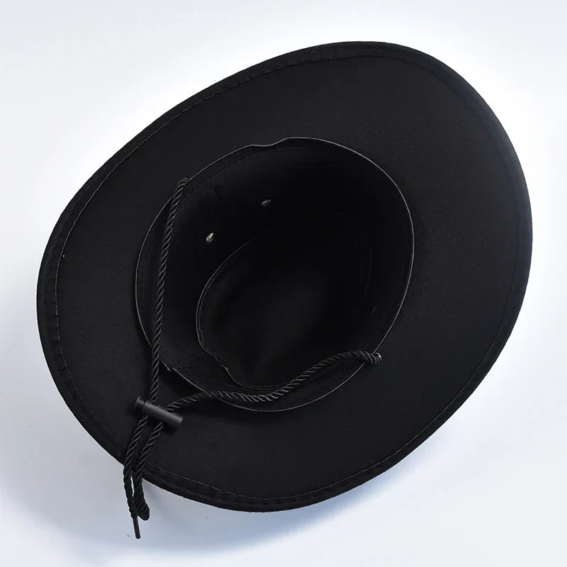 Chapeau de cowboy pour homme à larges bords western | Idéal pour les festivals et les sorties en plein air
