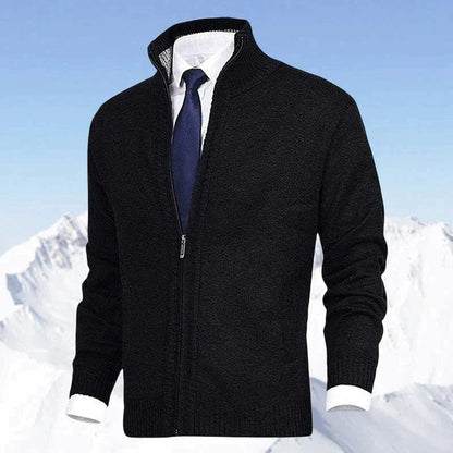 Cardigan zippé à col montant avec poches pour hommes | Idéal pour l’automne et l’hiver