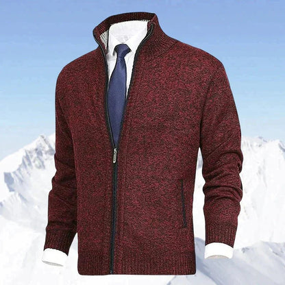 Cardigan zippé à col montant avec poches pour hommes | Idéal pour l’automne et l’hiver