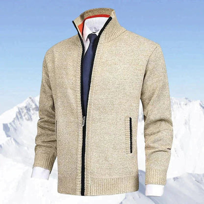 Cardigan zippé à col montant avec poches pour hommes | Idéal pour l’automne et l’hiver