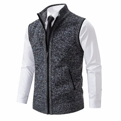 Gilet sans manches à col montant et fermeture zippée pour homme | Idéal pour l'automne