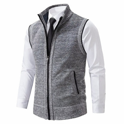 Gilet sans manches à col montant et fermeture zippée pour homme | Idéal pour l'automne