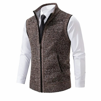 Gilet sans manches à col montant et fermeture zippée pour homme | Idéal pour l'automne