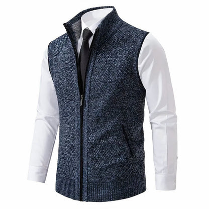 Gilet sans manches à col montant et fermeture zippée pour homme | Idéal pour l'automne