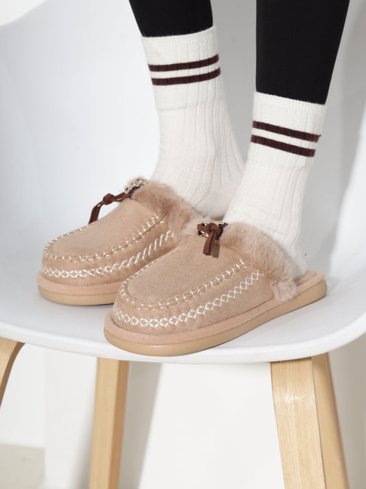 Mules à surpiqûres croisées pour femmes