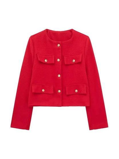 Blazer À Coupe Ajustée Avec Motif Tweed Pour Femme | Idéal Pour Le Travail Et Les Occasions Formelles