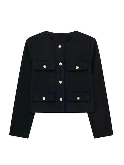 Blazer À Coupe Ajustée Avec Motif Tweed Pour Femme | Idéal Pour Le Travail Et Les Occasions Formelles