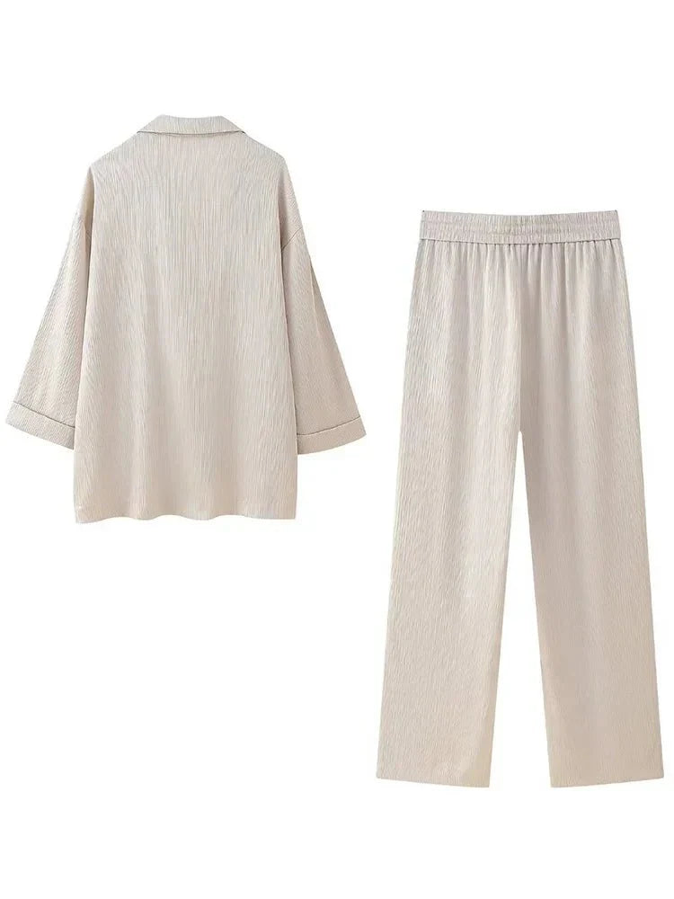 Ensemble Blazer Et Pantalon À Coupe Ample pour Femmes | Idéal pour Le Bureau Et Les Sorties