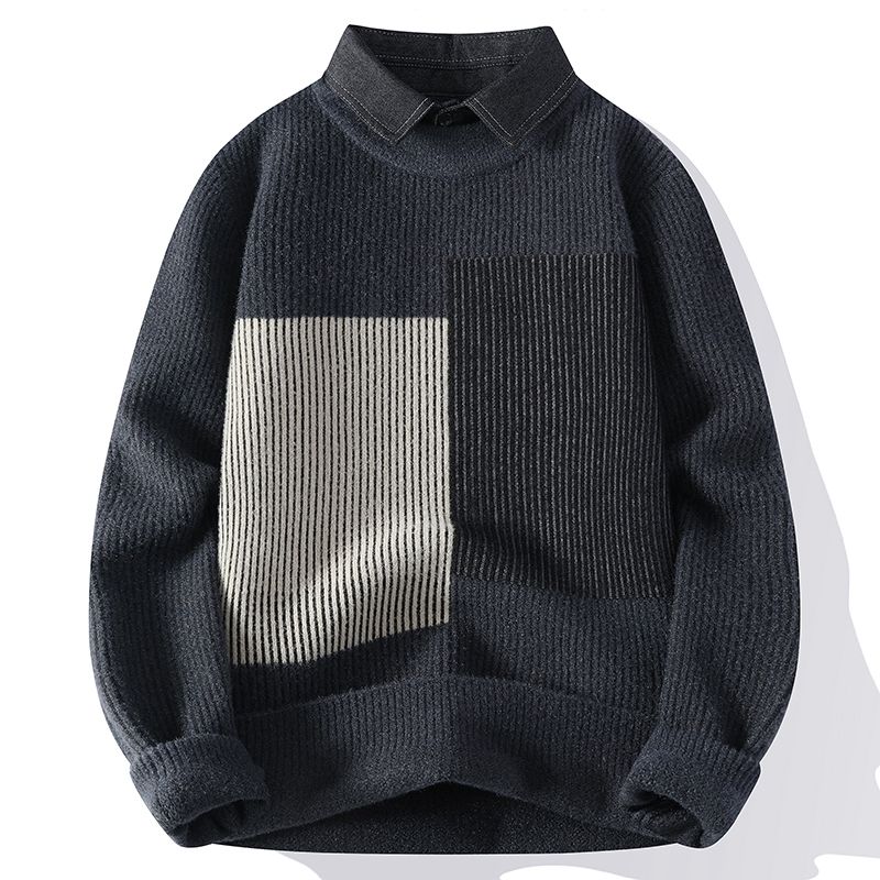 Pull à Col avec Blocs de Couleur Contrastés pour Adulte | Idéal pour l’Automne et l’Hiver