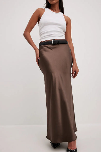 Jupe Midi Taille Haute Fluide Pour Femme | Idéal Pour Sorties Et Occasions Quotidiennes