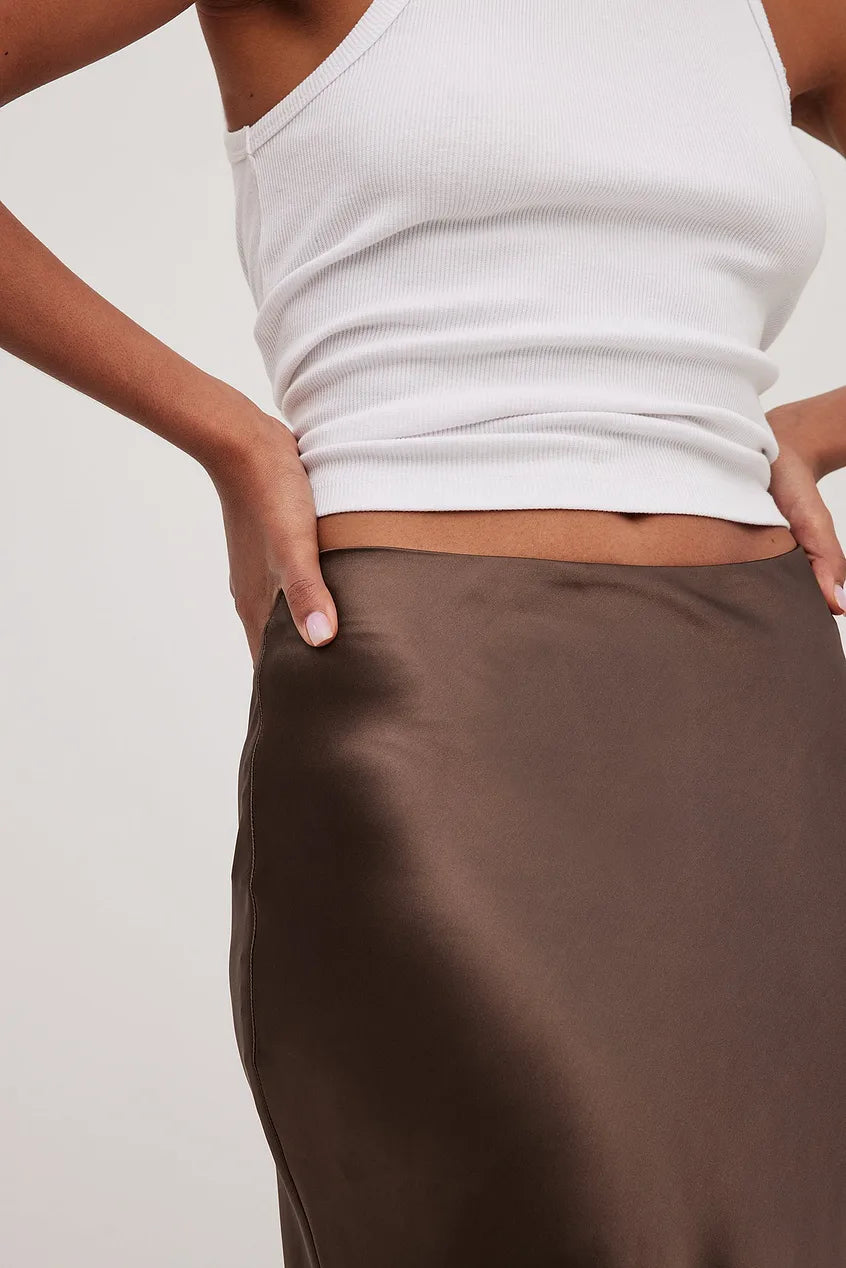 Jupe Midi Taille Haute Fluide Pour Femme | Idéal Pour Sorties Et Occasions Quotidiennes