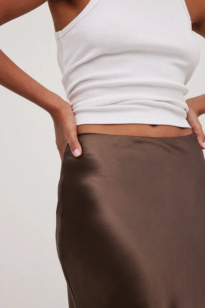 Jupe Midi Taille Haute Fluide Pour Femme | Idéal Pour Sorties Et Occasions Quotidiennes