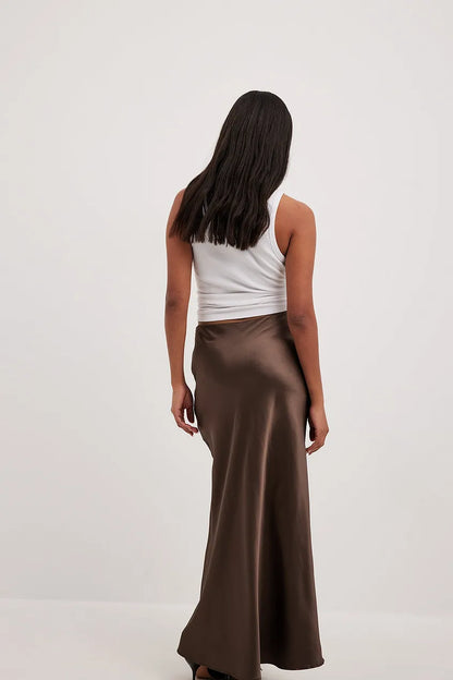 Jupe Midi Taille Haute Fluide Pour Femme | Idéal Pour Sorties Et Occasions Quotidiennes