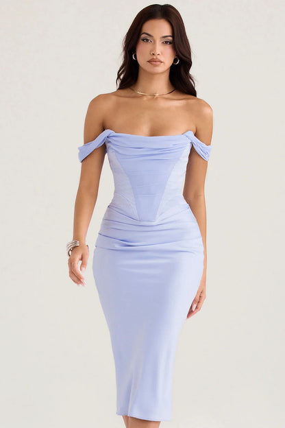 Robe Longue avec Corset Sans Bretelles pour Femme | Idéale pour Soirées ou Cérémonies