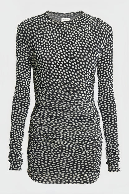 Robe Courte à Pois avec Taille Haute pour Femme | Idéale pour l'Été ou les Occasions Décontractées