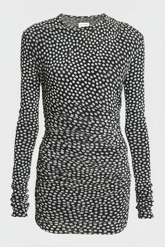 Robe Courte à Pois avec Taille Haute pour Femme | Idéale pour l'Été ou les Occasions Décontractées