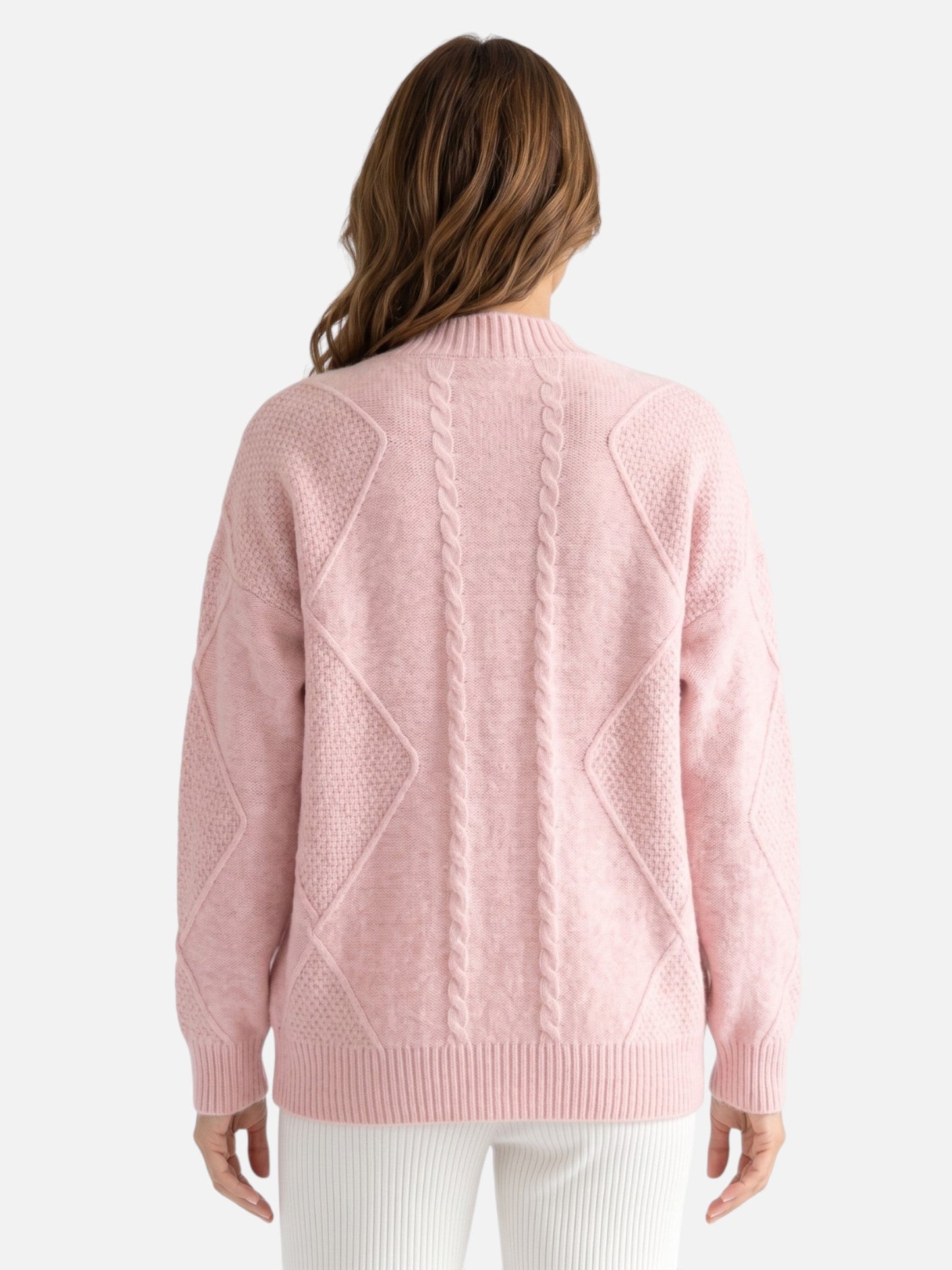 Gilet boutonné à maille torsadée pour femmes