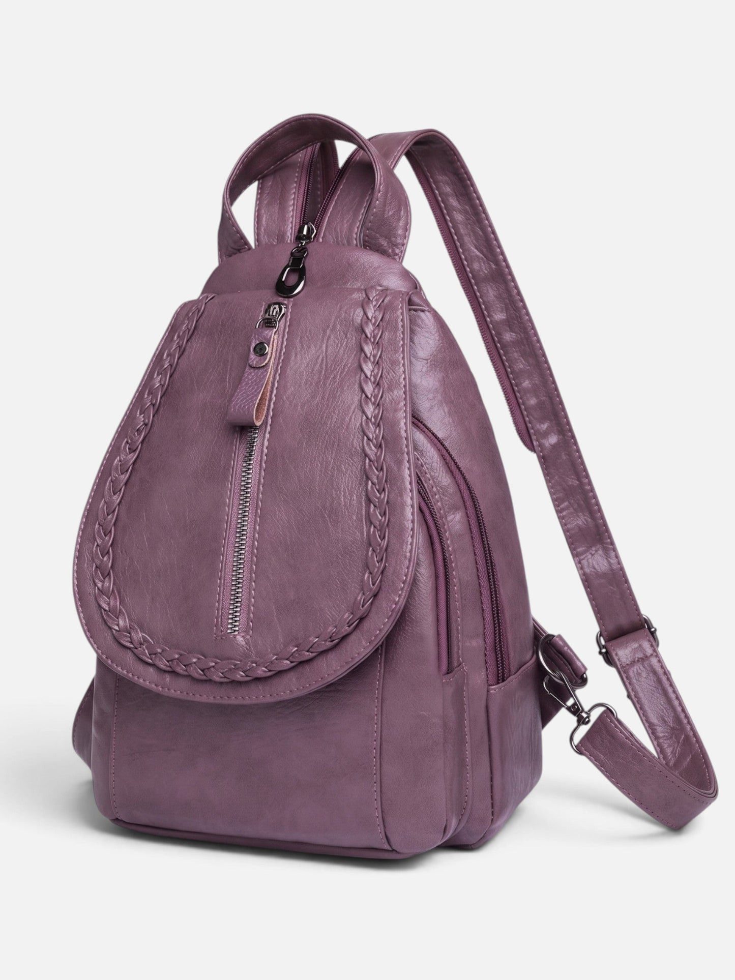 Sac à dos pour femmes à bordure tressée et bretelles réglables | Idéal pour le quotidien et les déplacements