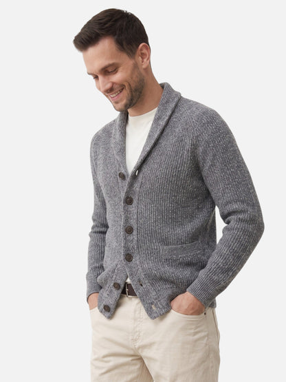 Cardigan boutonné pour hommes à col châle | Idéal pour l'automne et le week-end