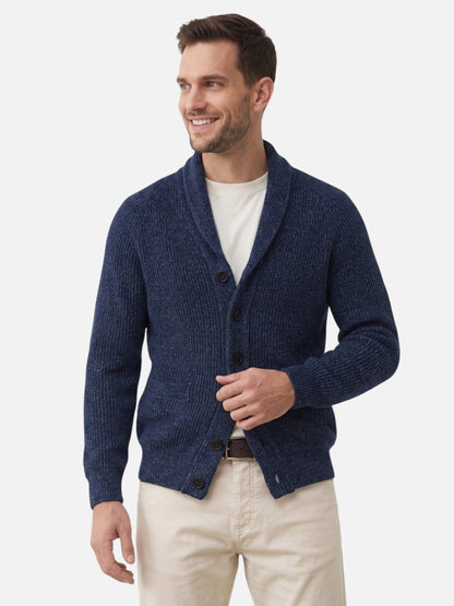 Cardigan boutonné pour hommes à col châle | Idéal pour l'automne et le week-end