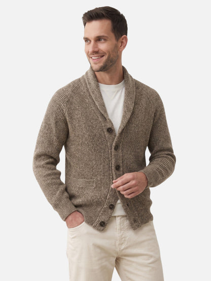 Cardigan boutonné pour hommes à col châle | Idéal pour l'automne et le week-end