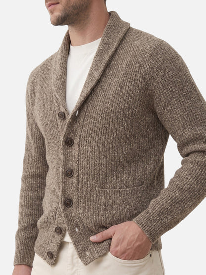 Cardigan boutonné pour hommes à col châle | Idéal pour l'automne et le week-end