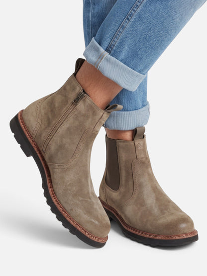 Bottines Chelsea à motif brogue et fermeture éclair pour homme | Idéales pour l'automne