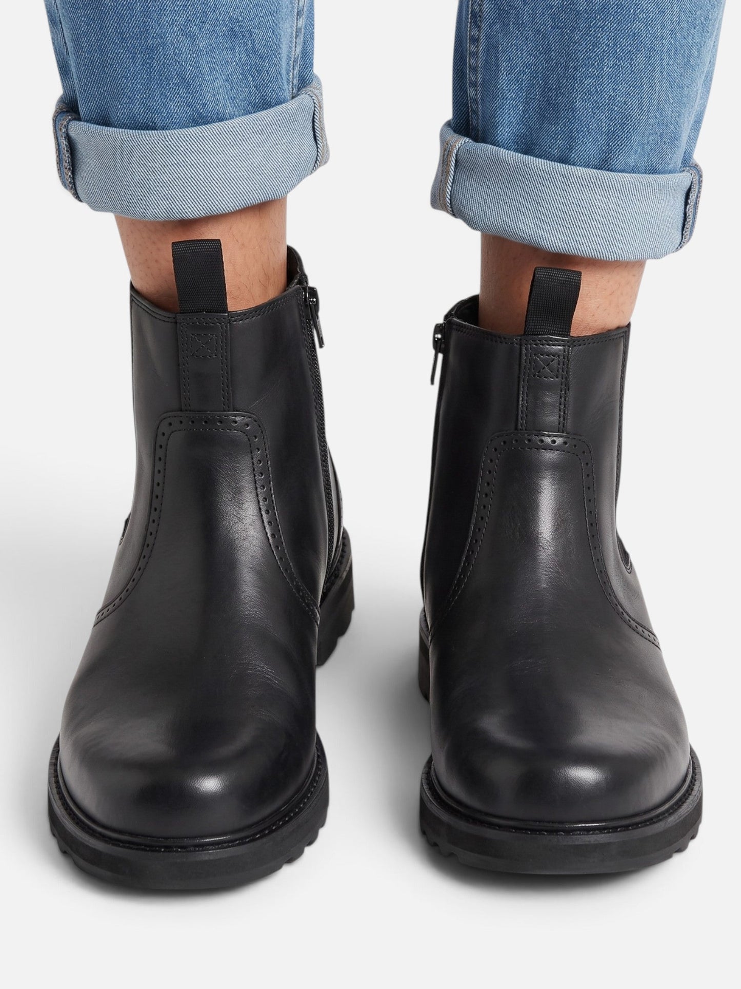 Bottines Chelsea à motif brogue et fermeture éclair pour homme | Idéales pour l'automne