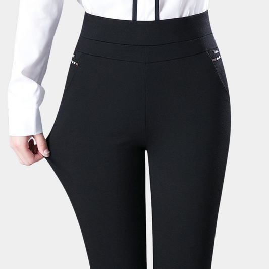 Pantalon Taille Haute Avec Élasticité Pour Femmes | Idéal Pour Travail Et Usage Quotidien