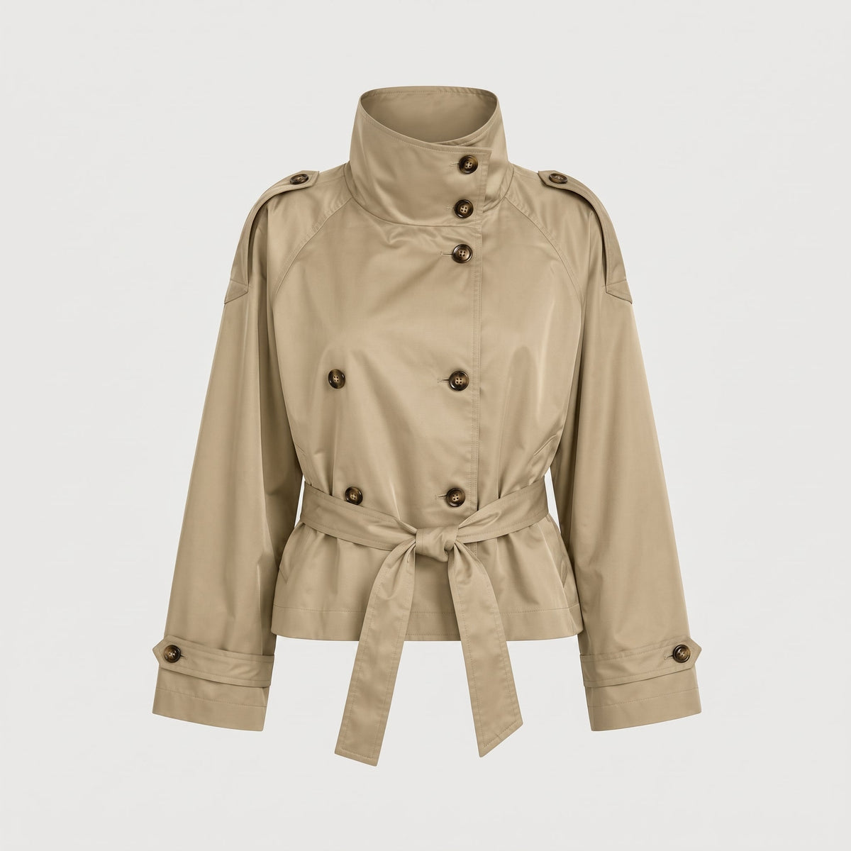 Veste trench courte croisée pour femmes