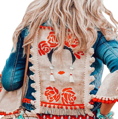 Veste Style Denim avec Col Rabattu et Manches Longues pour Femme | Idéale pour un Usage Quotidien